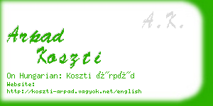 arpad koszti business card